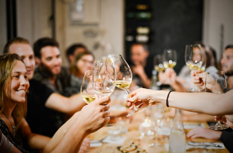 Alcohol flows freely throughout the meal Alcohol flows freely throughout the meal