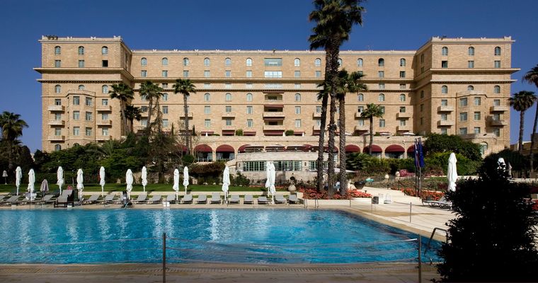 Pool view of King David hotel, Jerusalem.