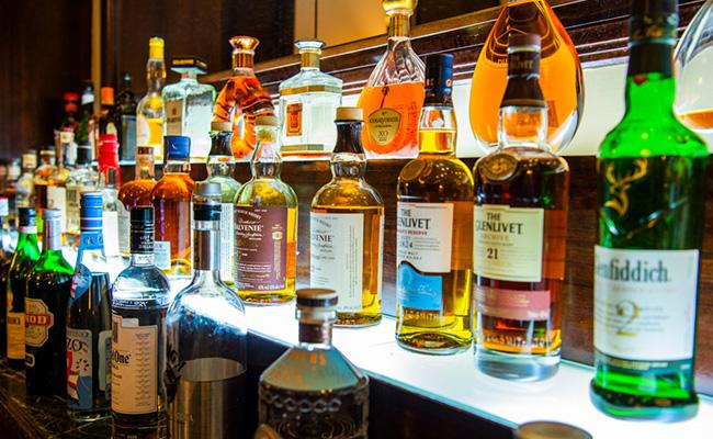 King David Hotel's Oriental Bar Assortment of drinks