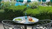 King David Hotel's Poolside Bar & Grill seating area